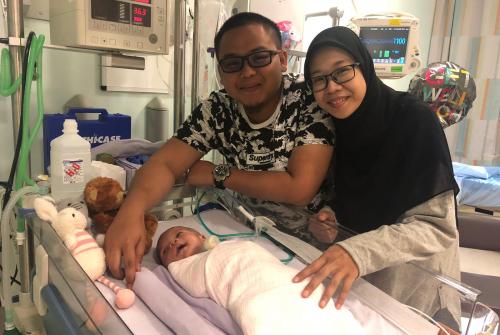 Ainul at GOSH with parents 